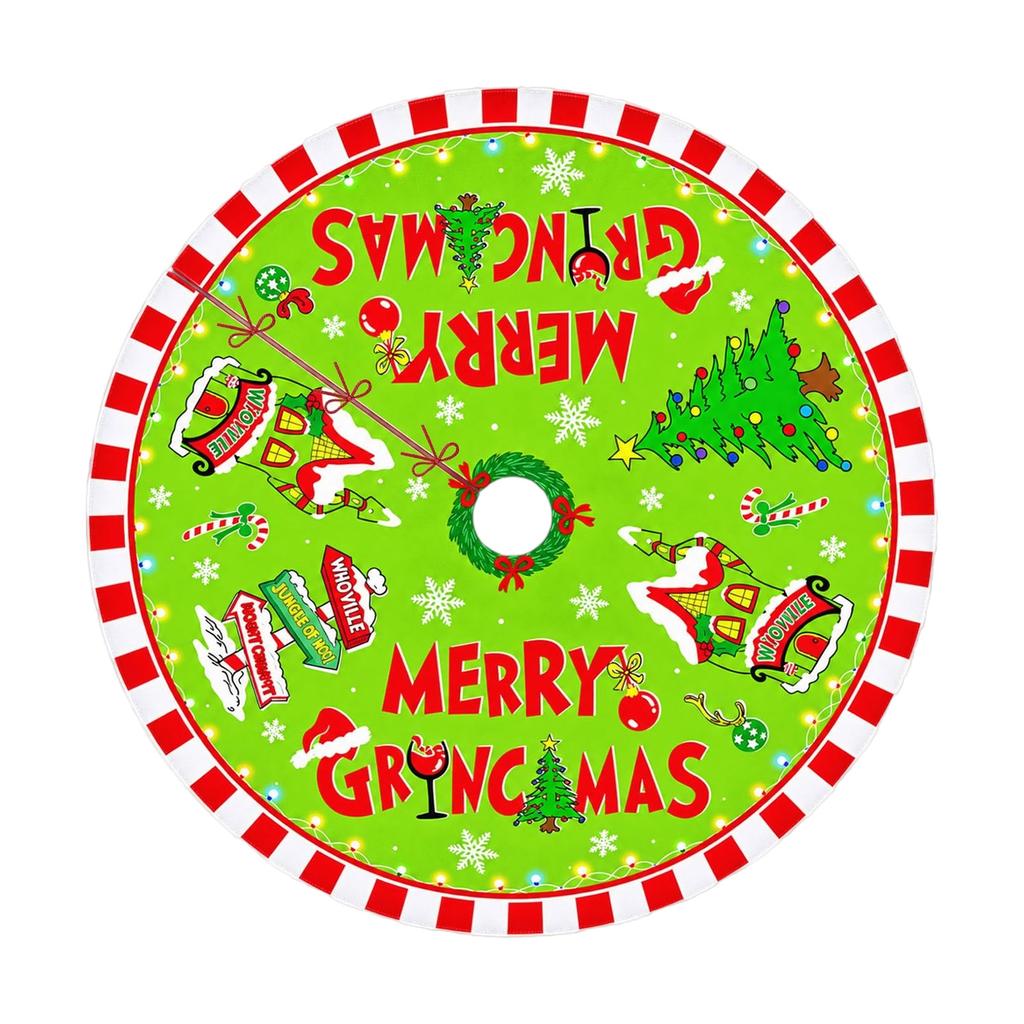 Christmas Tree Skirt, 47.6 Inch Round Tree Base Cover for Christmas Holiday Decoration