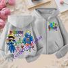 Rainbow Friends Kreslený Sportovní Plný Design Přívěsků Dětská Podzimní a Zimní Větruodolná Vysoce Kvalitní Dlouhý Rukáv Mikina na Zip