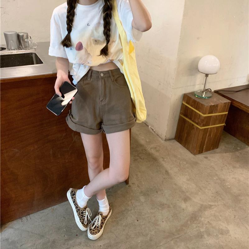 Retro-Jeansshorts mit hoher Taille und weitem Bein für Damen – Kollektion Sommer 2024