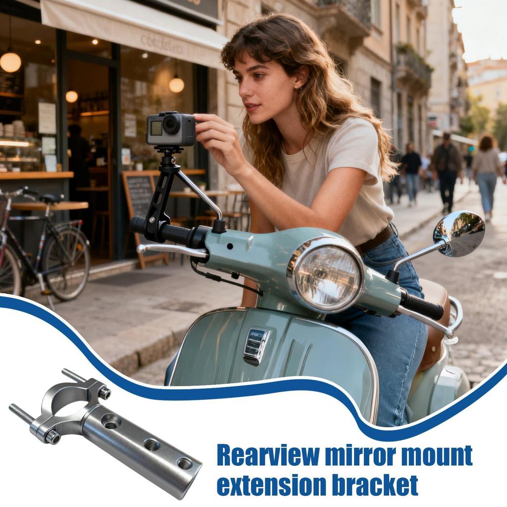 Motorcycle Headlight Mount Aluminum Alloy Extension Bracket for Scooter Rearview Mirror, Universal for Commuting & Touring