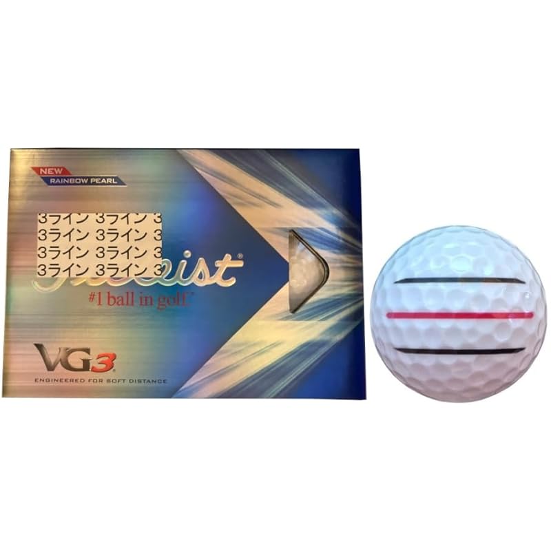 

[Hapiraki_Golf Line] titleist 2022 VG3 rainbow pearl With line (1 dozen pearls_3 lines)