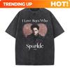 Customization 2026 Vintage Movie Twilight I Love Boys Who Sparkle Robert Pattinson T Shirt Edward Cullen Tshirt Men Women T-shir