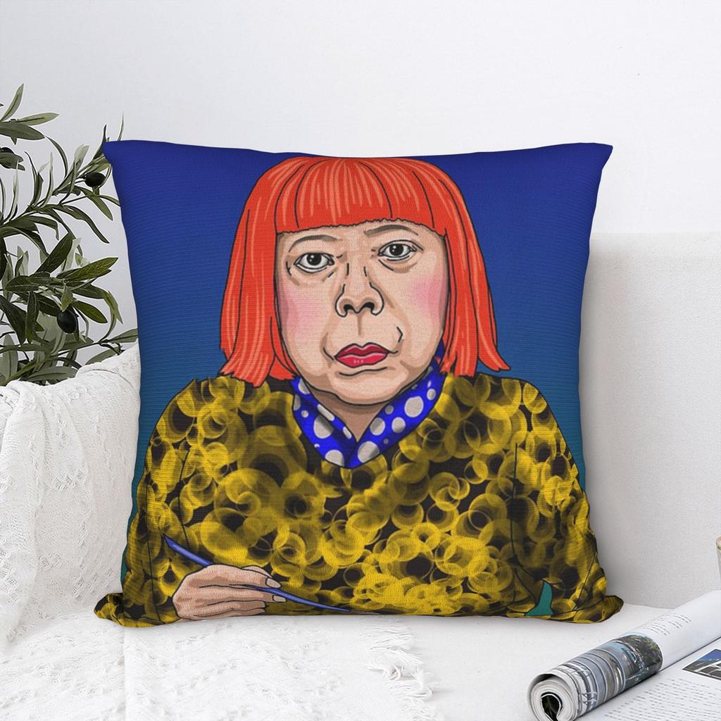 Yayoi Kusama Square Pillow Case Cushion Covers Fashion Zipper Decor Pillowcase for Car 45*45cm