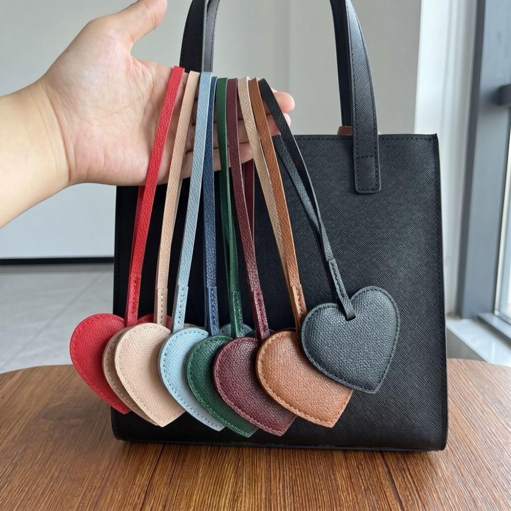 Hanger Pu Leather Heart Pendant Heart Shaped Bag Decoration Lovely Bag Charm Bag Accessory