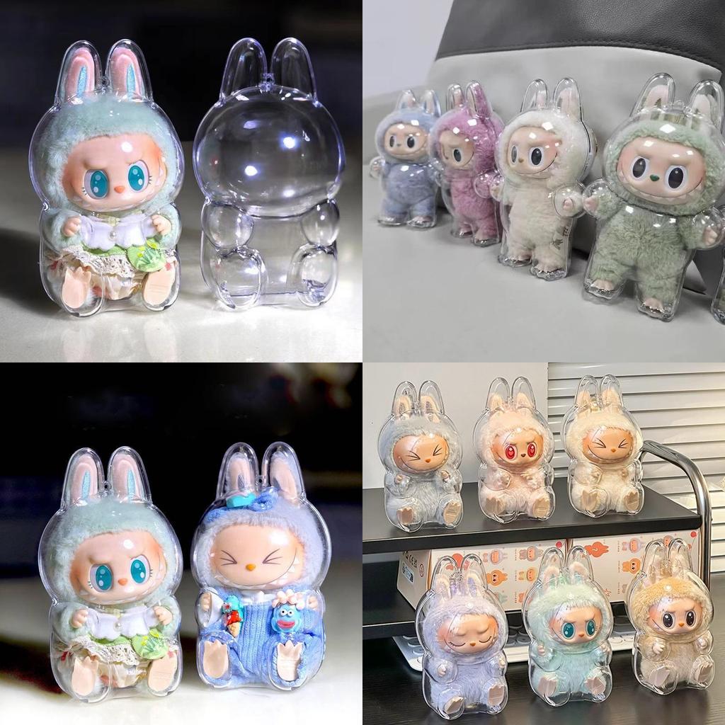 Premium Pvc Transparent Labubu Protective Shell With Macaron Design For Doll Outfits