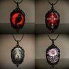 Colier Gotic Bufniță Vampir Cameo Femei Bărbați Moda Păgână Vrăjitoare Bijuterii Accesorii Cadou Bufniță Sânge Sticlă Breloc Lanț Choker