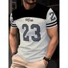 Summer Mens King NO.23 Print T-Shirt Man Short Sleeve Sportwear Football T-Shirt Vintage Oversize 4 Colors Tees Men Clothes