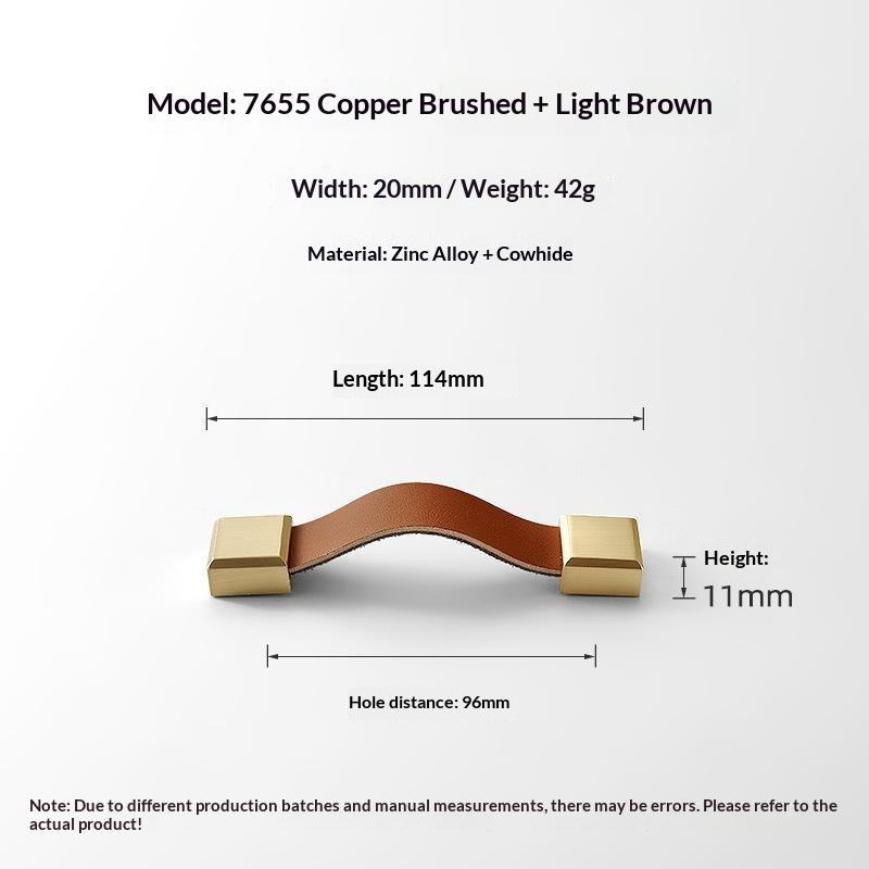 Cabinet Pull Brass Base Nordic Anti‑Collision Soft Leather Handle For Wardrobe Drawer Tatami Closet Kids Room Furniture Hardware
