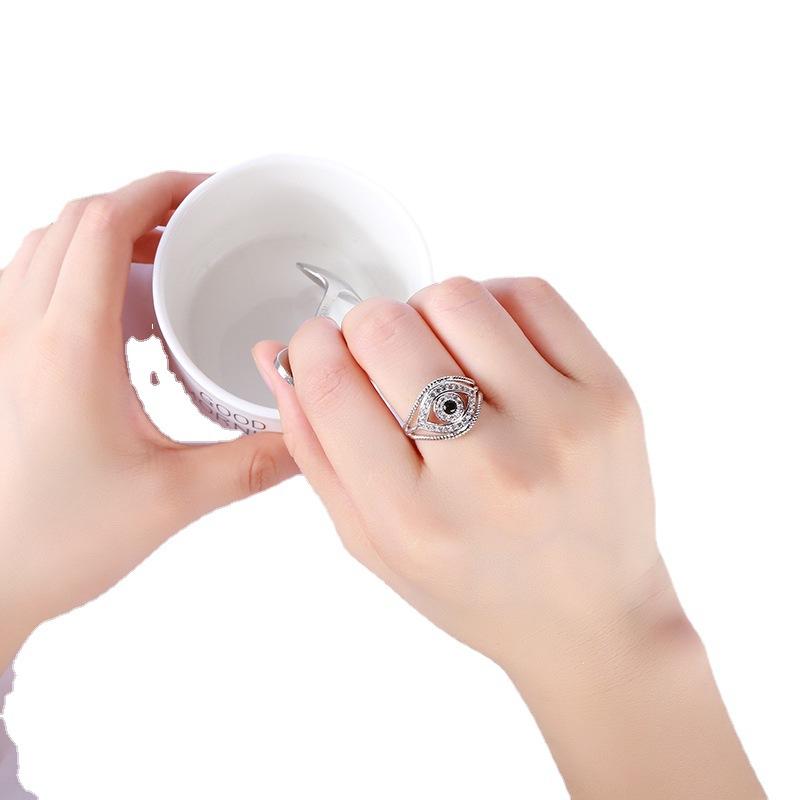 Neuer kreativer Teufelsauge Kupferring mit mikroeingesetztem Zirkon, handgefertigter Schmuck, modisch und vielseitig für Männer und Frauen