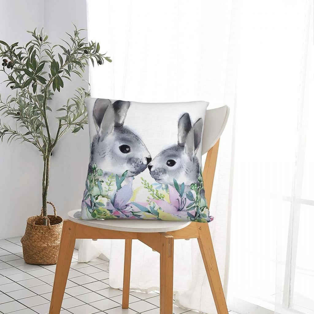 Easter Rabbit Bunny Pillowcases Sofa Cute Cushion Cover Funny Home Decoration Throw Pillow Case 40*40