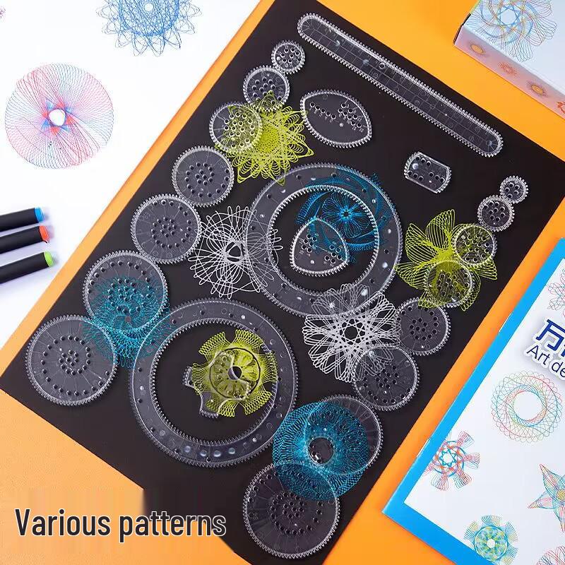 Kaleidoscope Educational Multifunctional Ruler Set - Perfect for Elementary Students' Creative Projects and Drawings