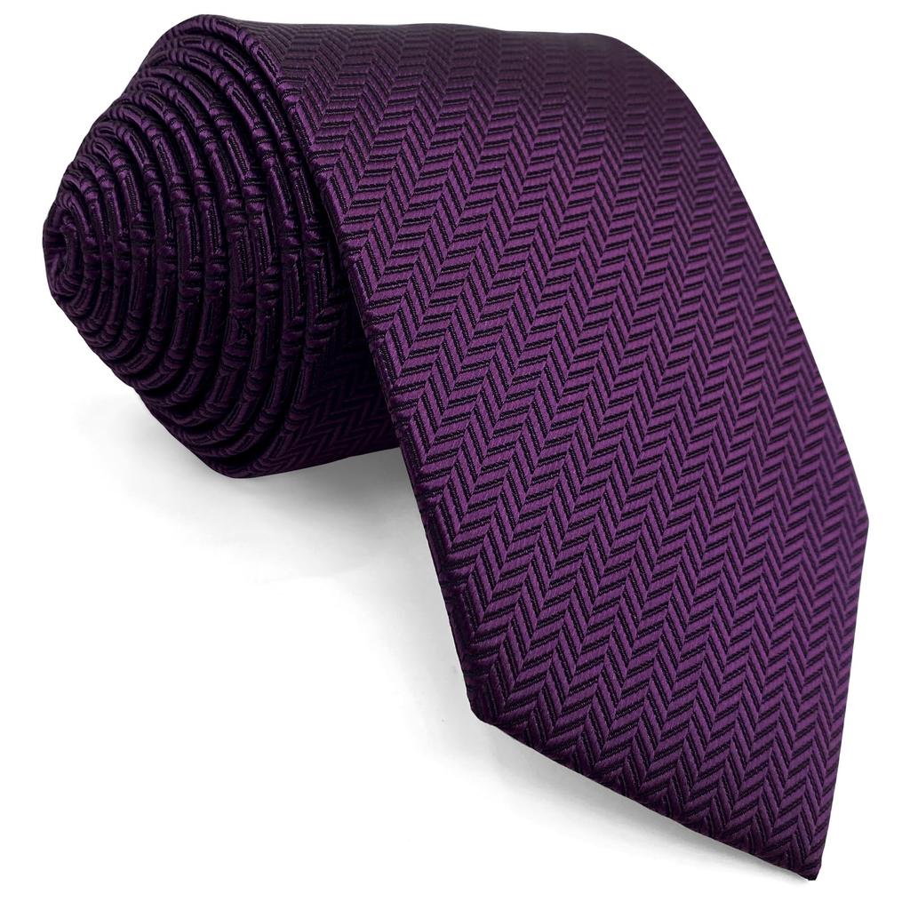 SHLAX&WING Plain Purple Long Silk Tie for Men, Business Size XL