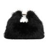Women Faux Fur Shoulder Bag Soft Plush Fluffy Crossbody Bag Adjustable Strap Solid Color Hobo Bag for Travel Party