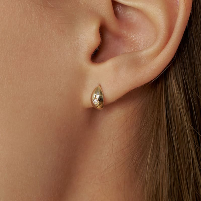 

LUNNE 14k Star-Piece Oval Volume Earrings (14K Gold) #LFE09 14k gold (pair) (60,000 won)
