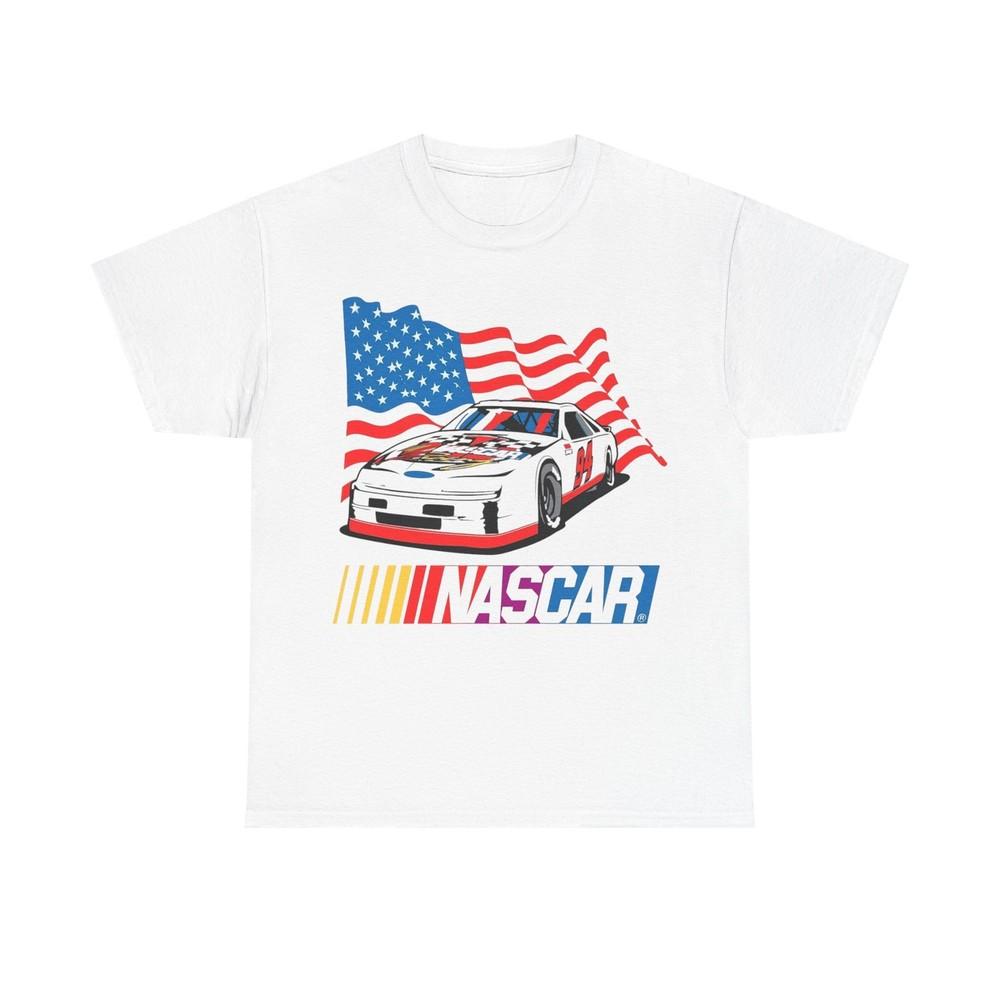 Футболка NASCAR ретро-графика классическая винтажная гонки Унисекс Плотный хлопок L
