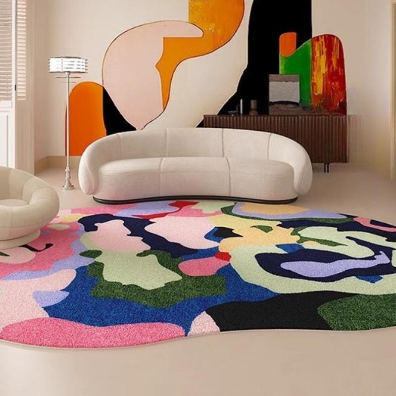 Dopamine Pink Fluffy Carpet Thick Soft Irregular Plush Rug For Living Room Bedroom Lounge Floor Mat