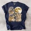 Hyrax Full Moon Graphic Tee, Retro Wildlife Lover Gift, Celestial Animal Shirt