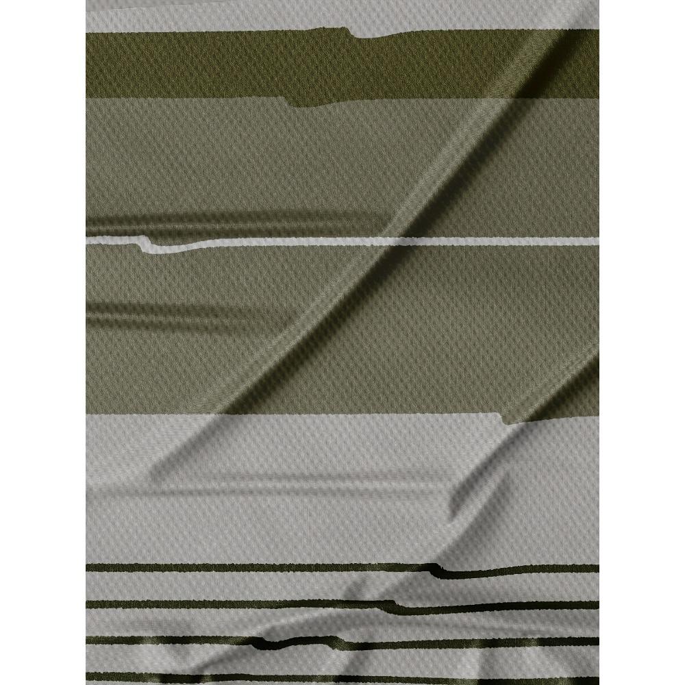 Men's Fashion Striped Patchwork 3D Print Short Sleeve - Casual Round-neck Stripes Design, Machine Washable, Suitable for All Seasons and Versatile