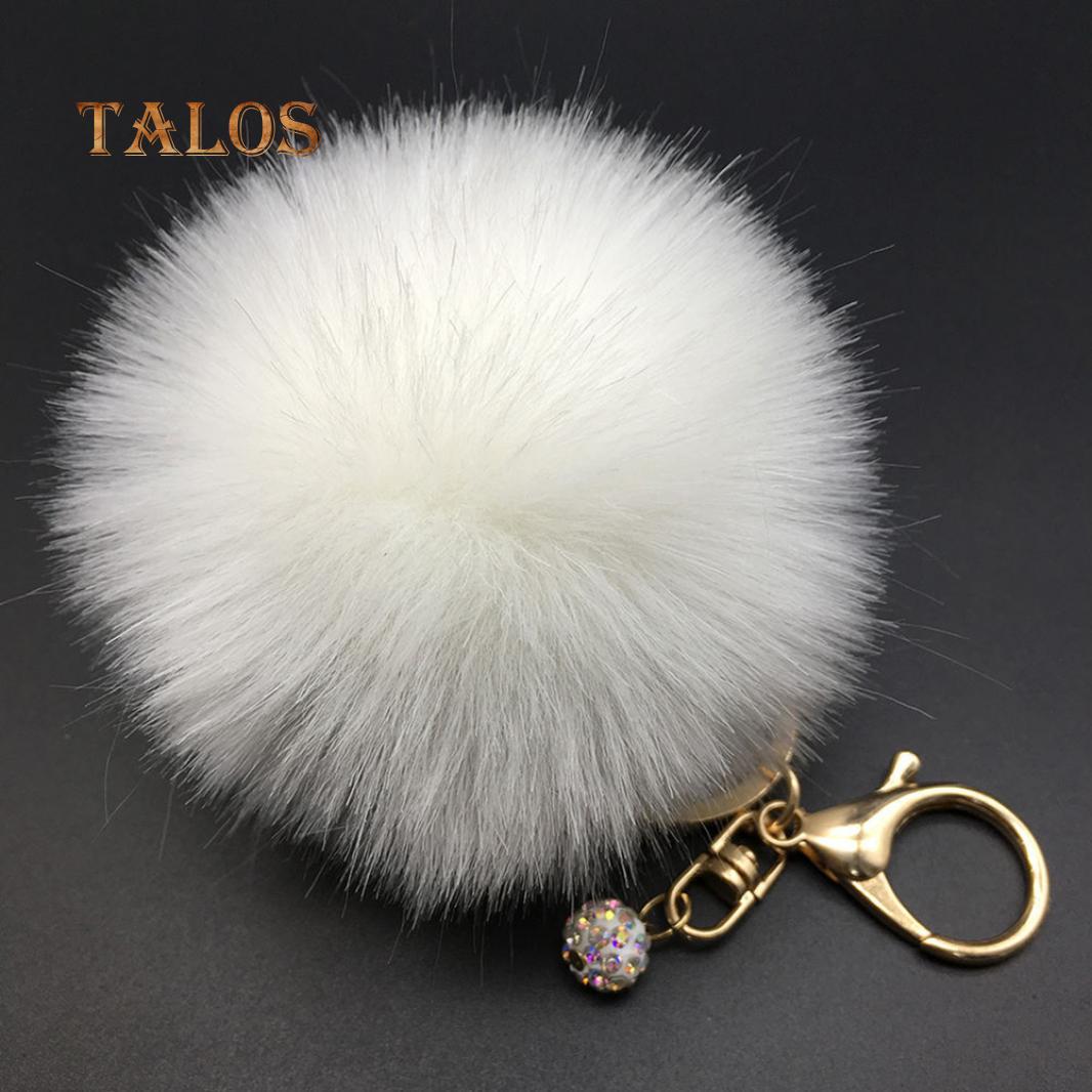Модный пушистый шар с помпоном из искусственного меха, автомобильный кулон, сумочка, подвесной брелок для ключей, подвеска, брелок 11# White