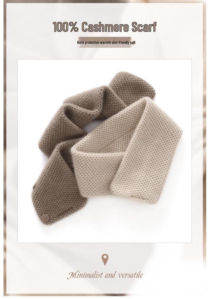 Women's Cashmere Neck Gaiter - 100% Pure Honeycomb Knit Scarf