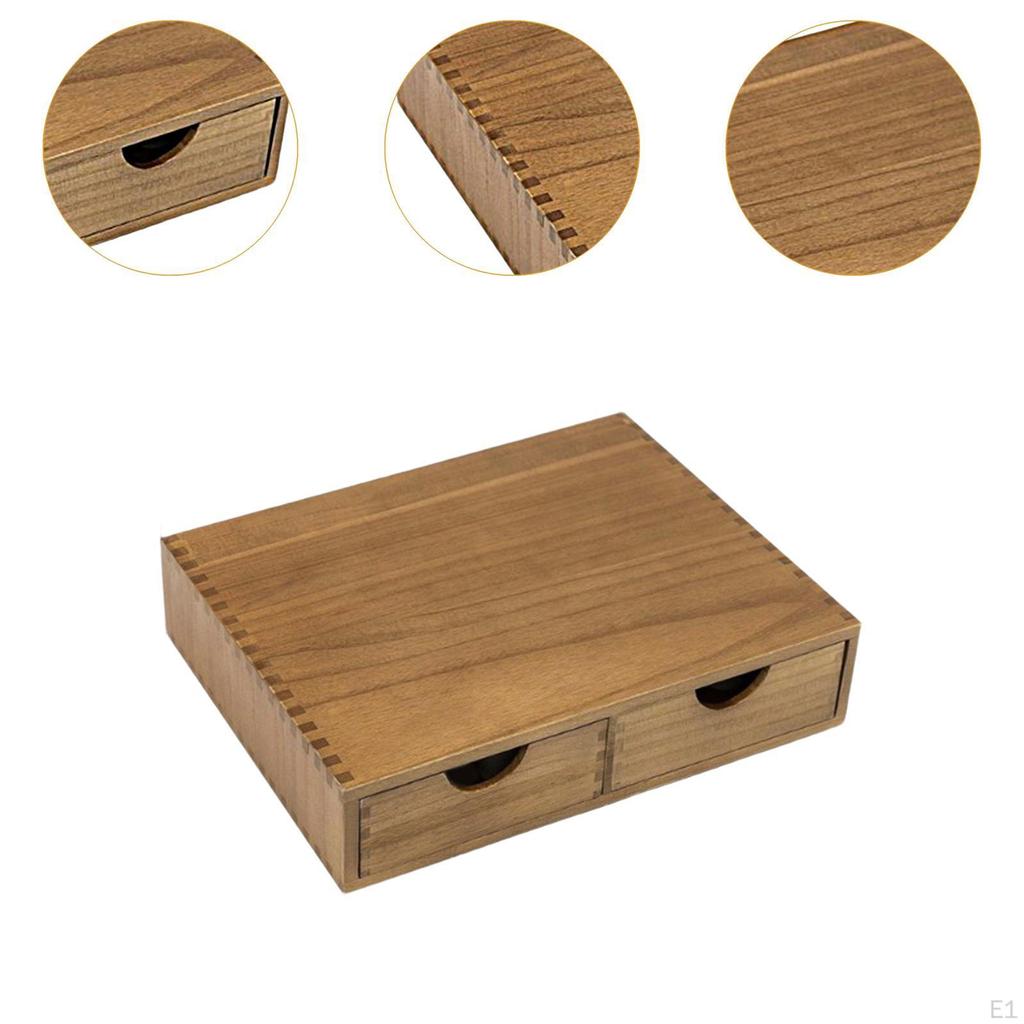 Tea Bag Storage Organizer with Drawer, Wood Coffee Pod Holder for Maker Machine Stand