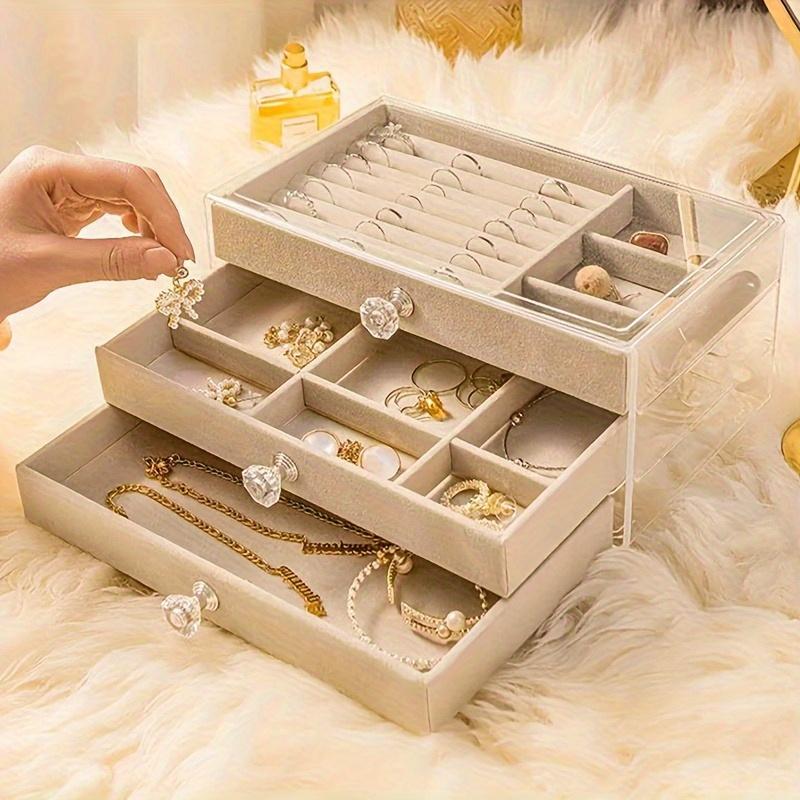 3-layer Transparent Velvet Jewelry Organization Box and Bracelets - Perfect for  Dormitory and Holiday Gifts