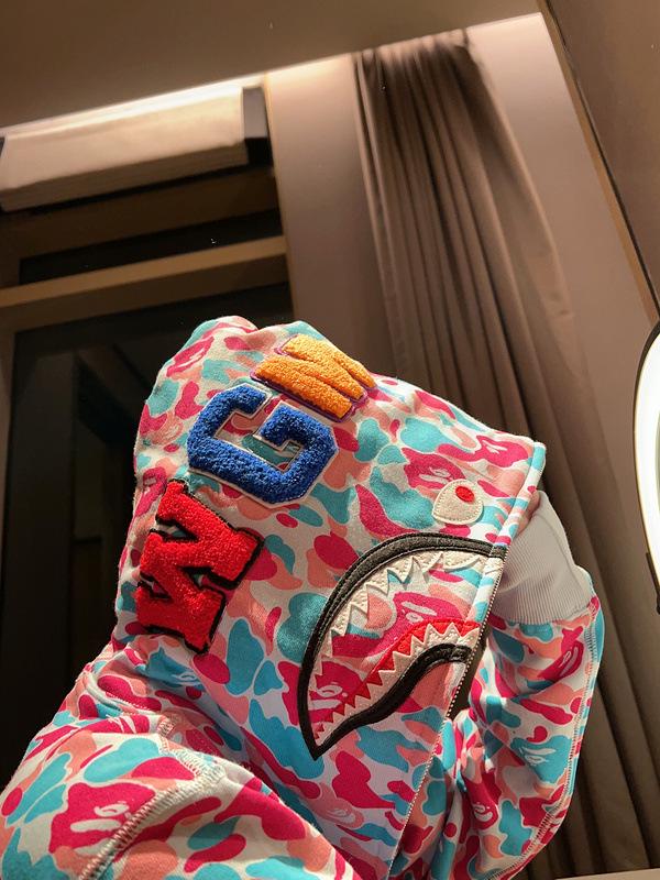 Japanese Trendy Multi-color Camouflage Shark Hoodie - Miami City Edition for Youth