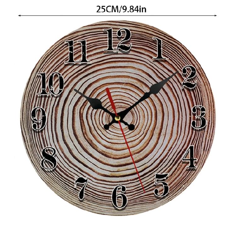Vintage Wood Clock Hanging Wooden Ornament  Room Wall Decoration