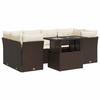 VidaXL Salon de jardin avec coussins 7 pcs marron résine tressée 3326114