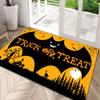 1pc Flannel Halloween Pumpkin Bat Ghost Letter Pattern Door Mat, Soft Non-Slip Carpet, Machine Washable And Fade-Proof, Suitable for Living Room Bedro