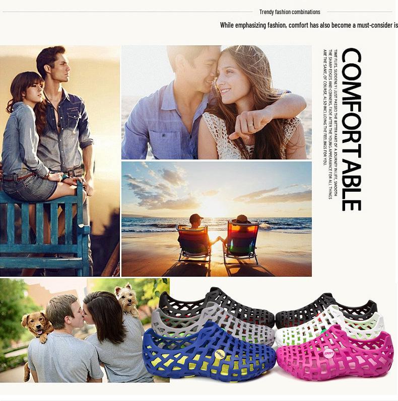 2024 Summer Breathable Hollow Clog Sandals for Couples - Slip-on Beach Style