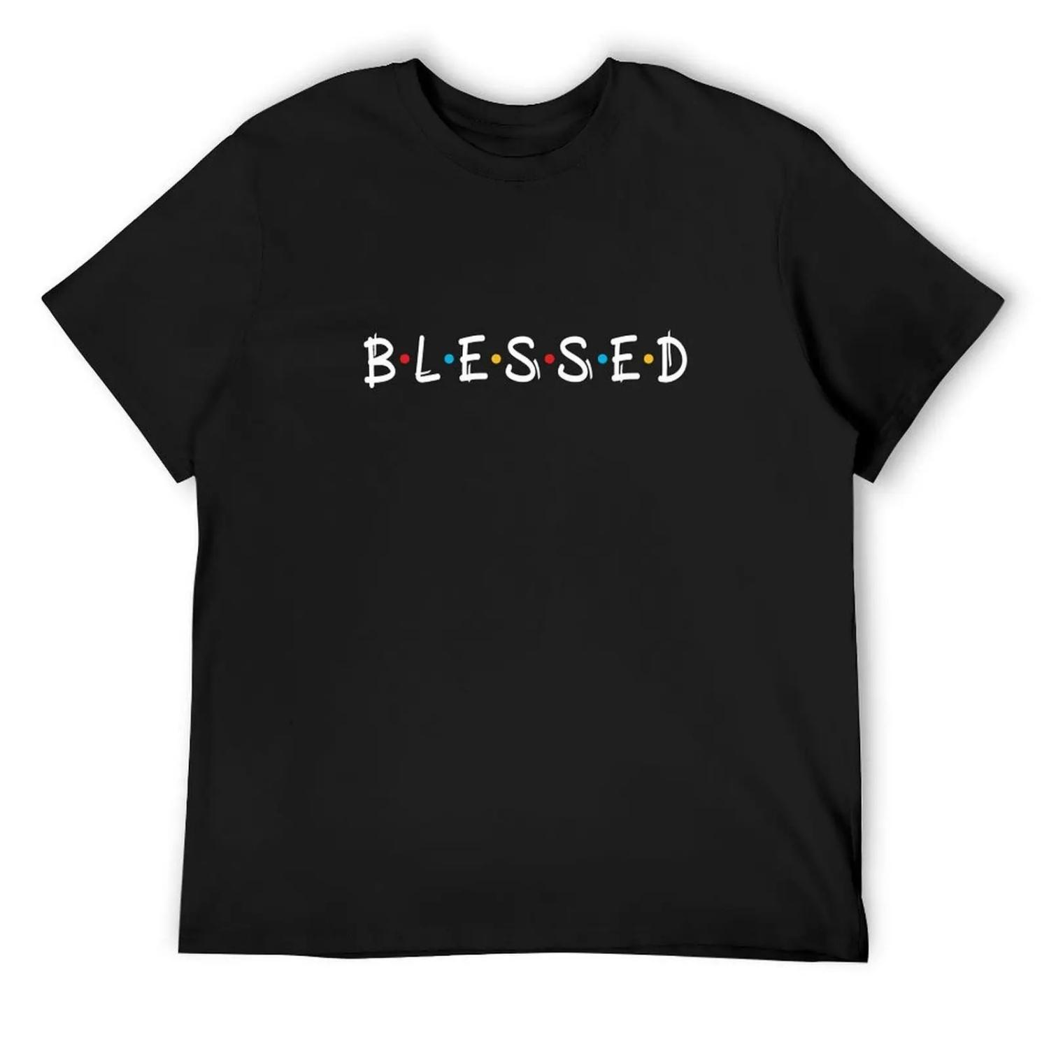 Simply BLESSED T-Shirt blanks Luxury man graphic tee shirt mens graphic t-shirts funny S чёрный
