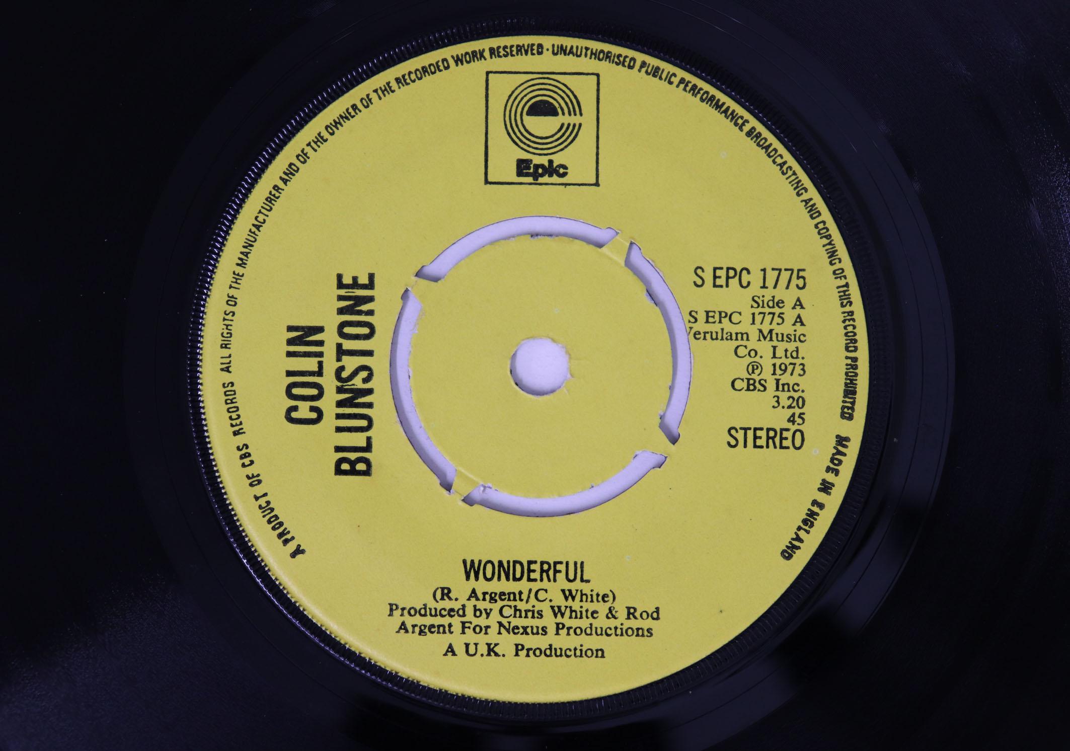 

7inch Record COLIN BLUNSTONE Wonderful Beginning SEPC1775 Epic 1973 UK Rock Used