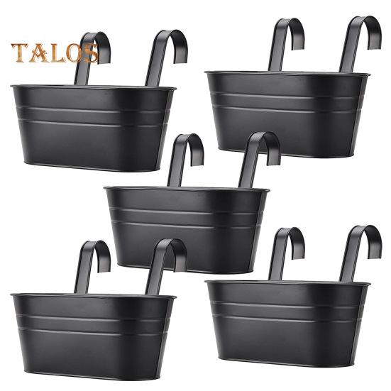 

Металлический железный подвесной цветочный горшок для уличного балкона, ведро-кашпо со съемным крючком, забор, садовый декор для трав, овощей, цветов 5pcs чёрный