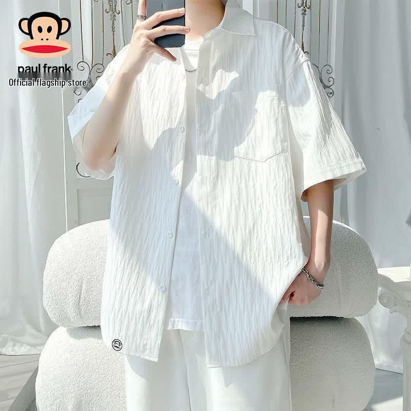 Paul Frank Men s Solid Short Sleeve Casual Shirt XL