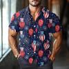 Herre Casual Casual Independence Day Print Kortarmet Skjorte