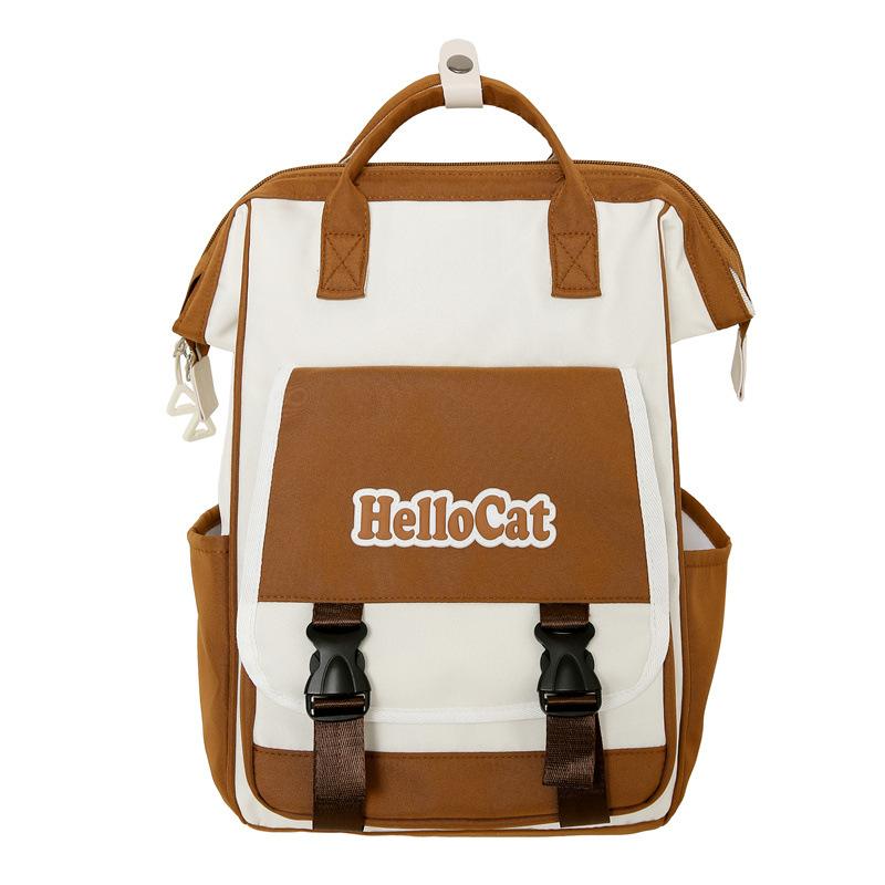 

Студенческий стиль, контрастный цвет, студенческий школьный рюкзак, женский новый стиль, чувственный свежий рюкзак, популярный нейлоновый корейский рюкзак