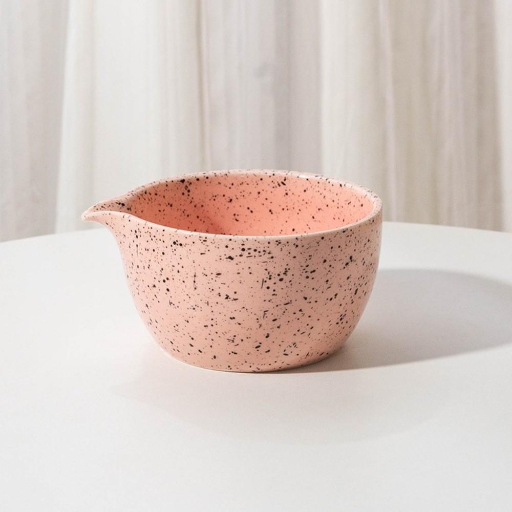 New Ceramic Matcha Bowl with Pouring Spout Dots Matcha Making Kit Reusable Matcha Whisk Holder Tea Lovers
