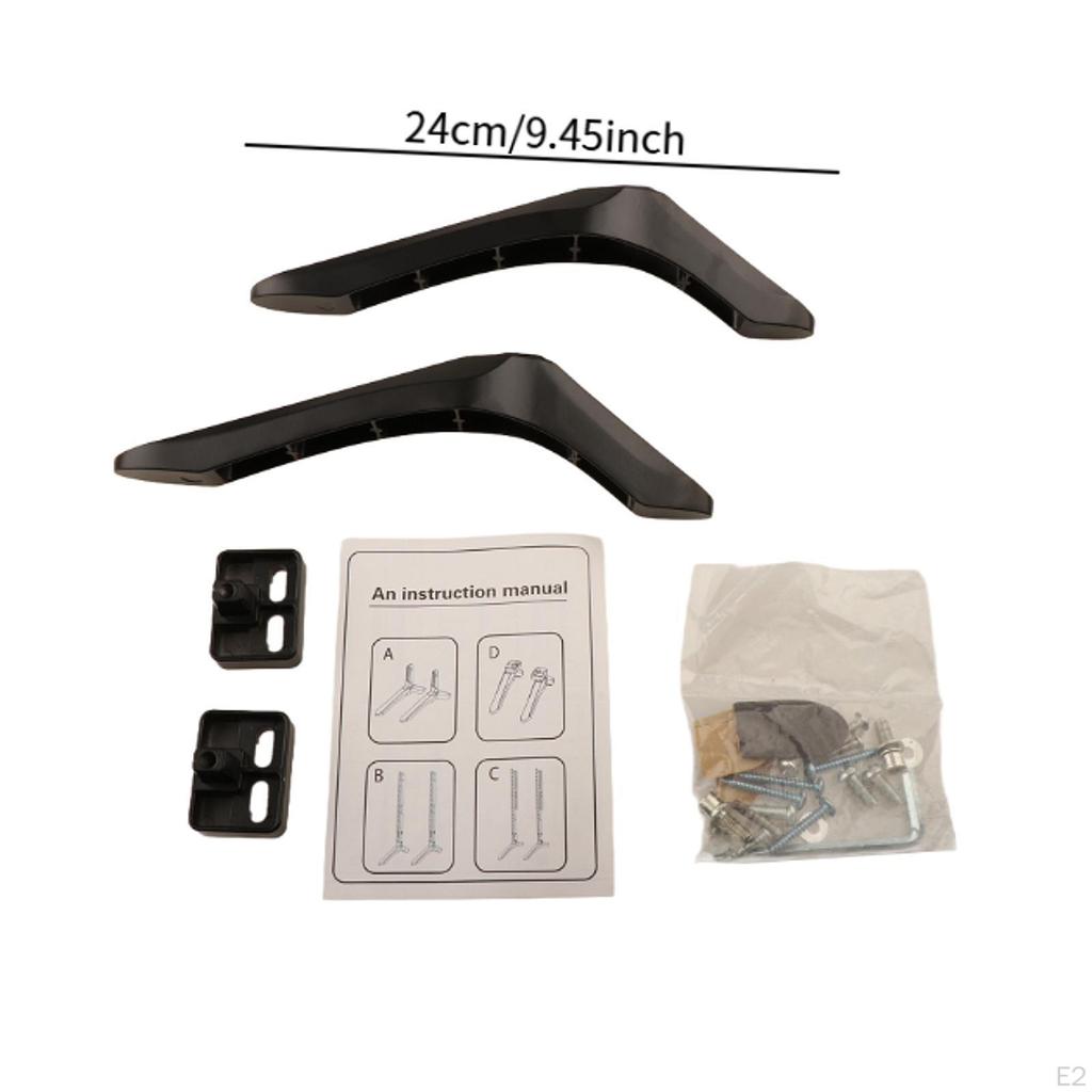 2 Pieces Table Top TV Stand Mount Base Aluminum Alloy Replacement Sturdy Television Anti