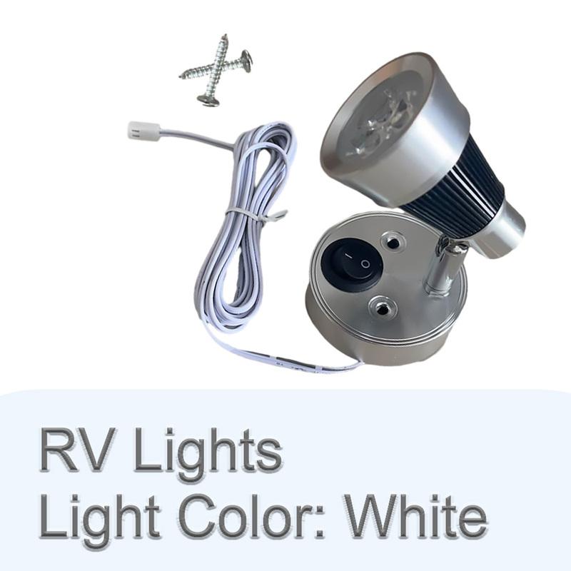 12V Reading Light RV Wall Lamp White LED 3500K RV Camper Bedside Spotlight Motorhome Accessories For Car Caravan Boat