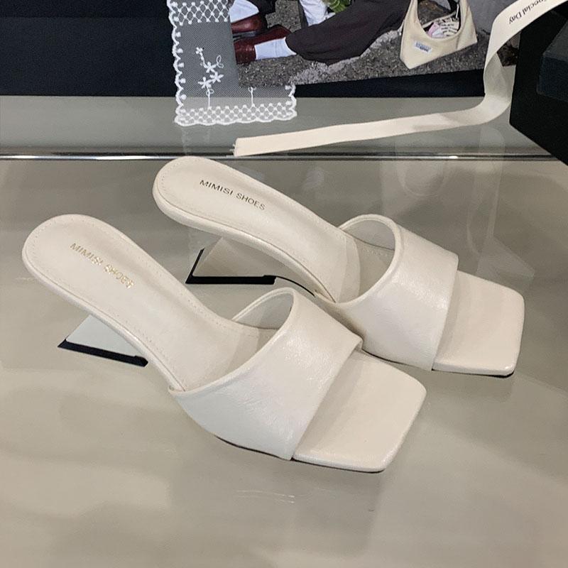 

Fashion Silver Footwear Women Wedges Slides Slippers Shoes Female Sandals Shallow Fashion Square Toe Ladies Wedges Slippers Shoes 35 бежевый