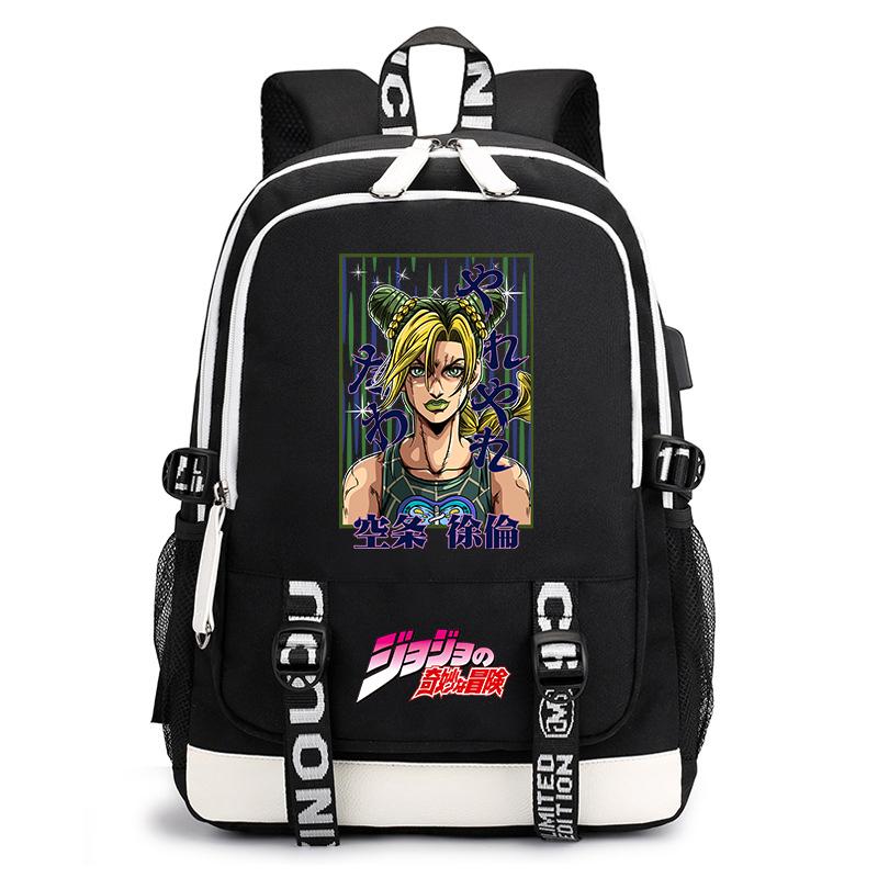 Anime JoJo Print Lightweight Student Backpack Casual Daypack for Teen Kids Junior School Bag