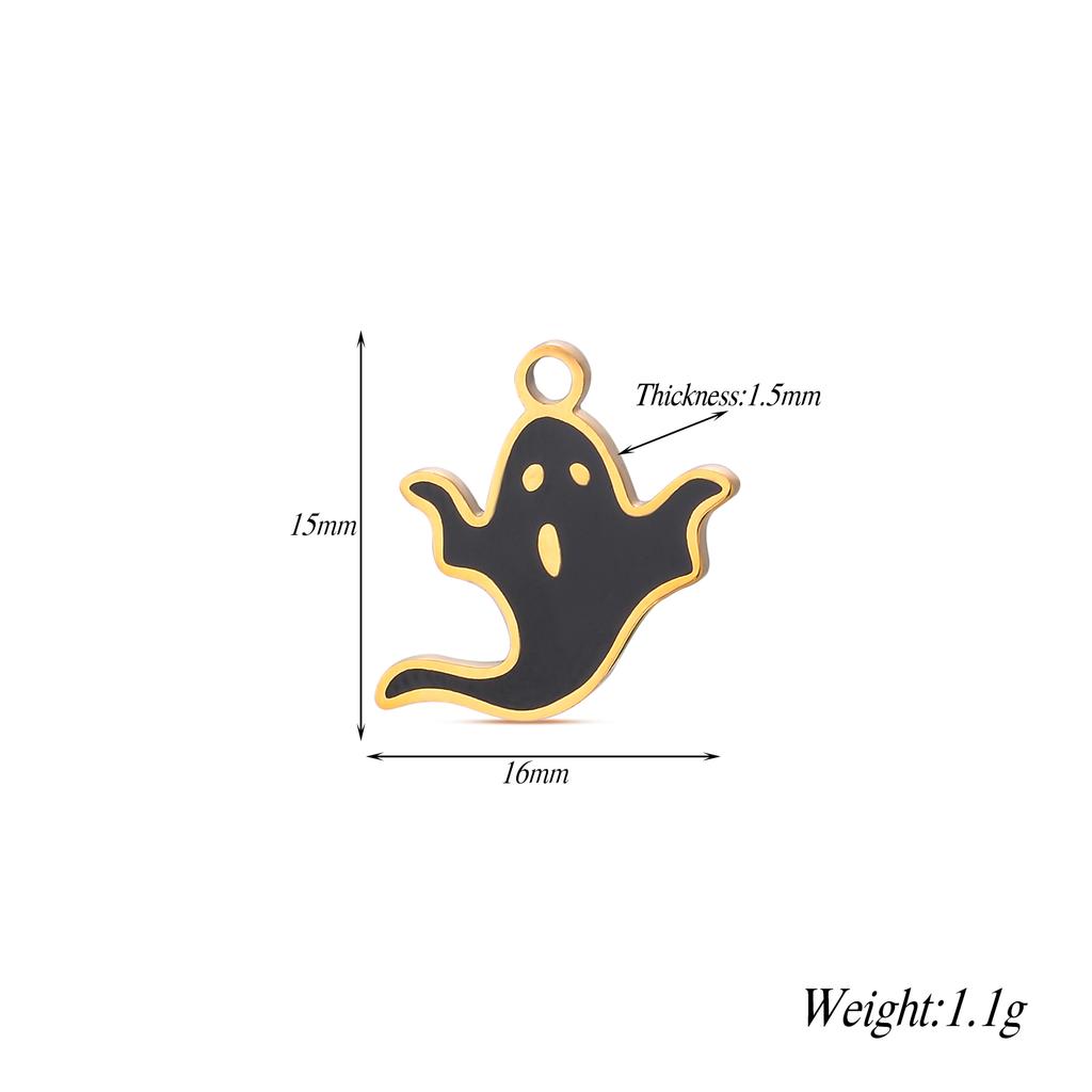 4Pcs/lot Halloween Charms Stainless Steel Pumpkin Ghost Bat Pendant for Making DIY Necklace Jewelry Accessories Supplies