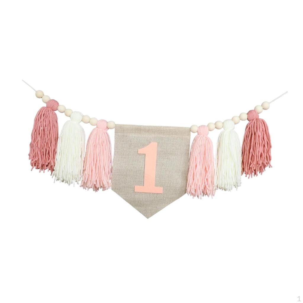 1 Birthday Banner for High Chair Boys Girls Kids Room Decor Year