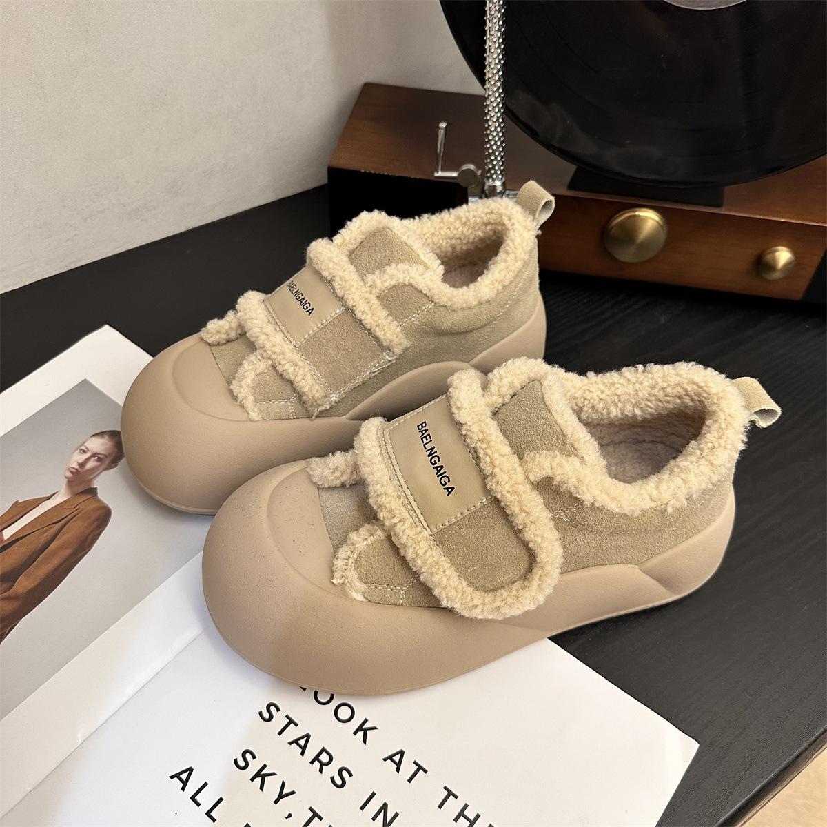 

Модные новые женские зимние полусапожки из флиса, регулируемые ботинки для досок, дизайнерские теплые ботинки из овечьего меха и хлопка, ботинки на платформе 40 бежевый