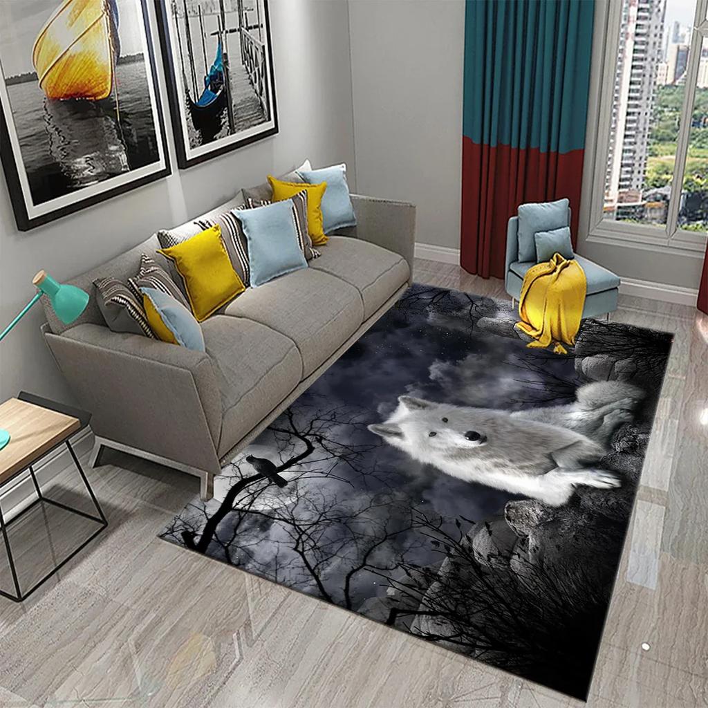 Wolf Carpet Household Rug for Children's Bedroom Living Room Chair Bedside Modern Simple Floor Mat Bathroom Kitchen Non-slip Mat