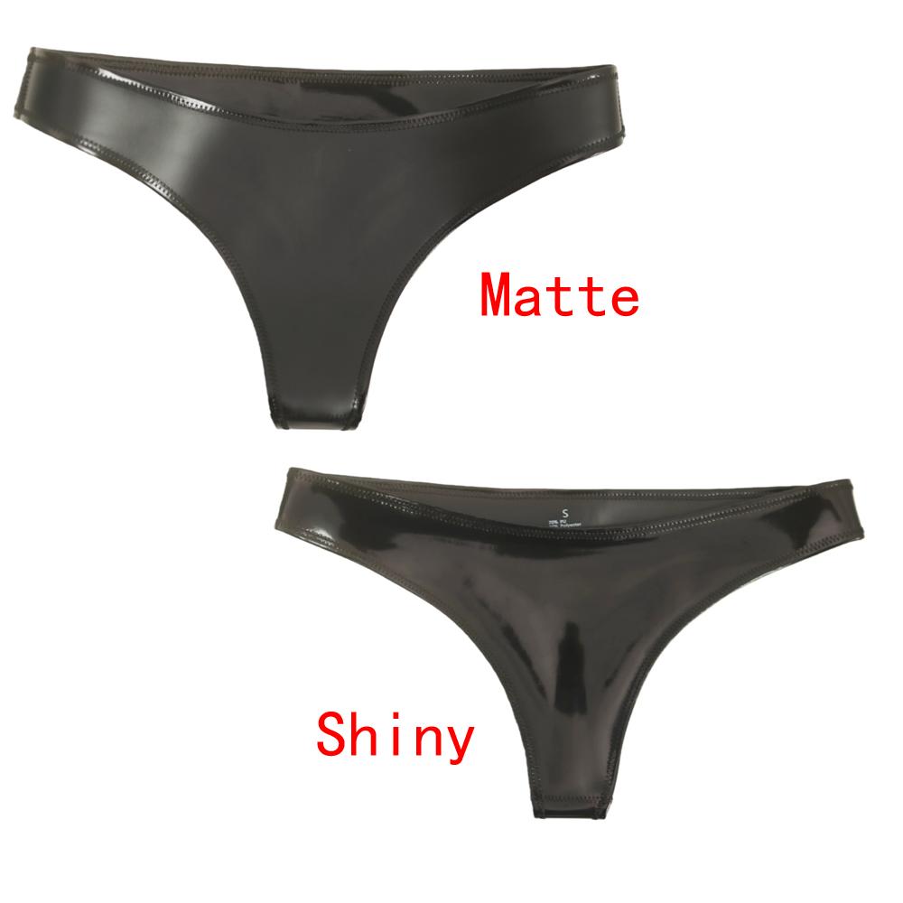 Sexy Donna Double Sided PVC Lucido Slip Biancheria Intima PU Finta Pelle Lattice Collant Slip Perizoma G-String Cameriere Perizoma Vita Bassa Abbigliamento da Palcoscenico