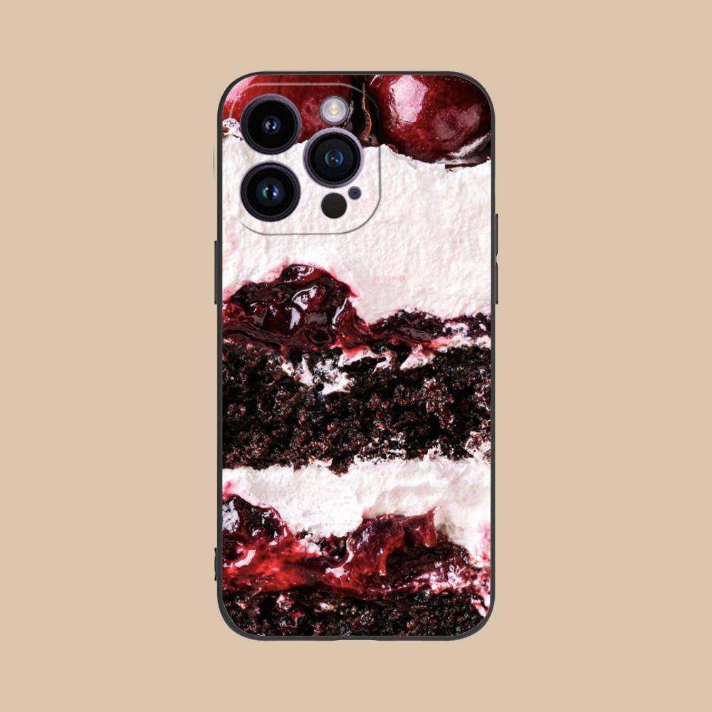 

Black Forest Cake Mobile Phone Case for iPhone 17 16 15 14 13 12 11 X XR XS 8 7 Air Pro Max Plus Mini Colorful Cover Cover iPhone17