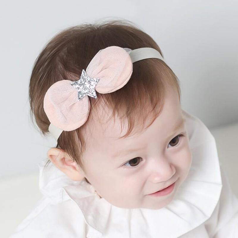 

Butterfly Knot Baby Girls Children Hair Headband Infant Bow Headgear Kid Band Sequins Five-pointed Star Pattern Hair Accessories