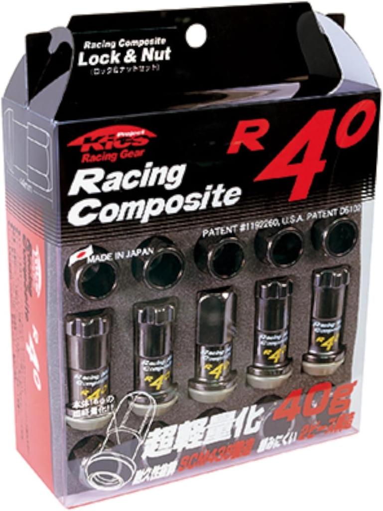 Project Kics 12x1.25 R40 Lug Nuts - Black (16+4 Locks)